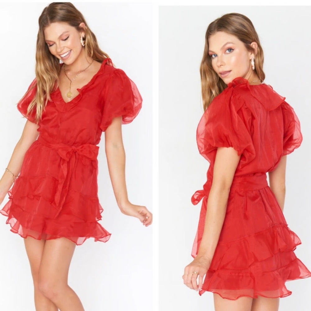 Show Me Your MuMu Red Ruffled Mini Dress